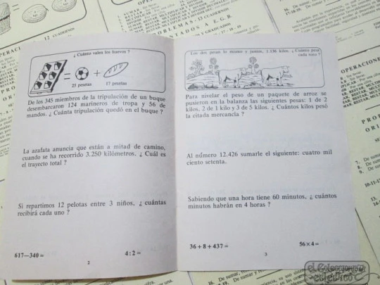 Eleven school notebooks. Rubio publisher. 1977. Problems