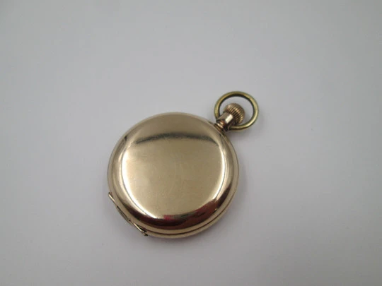 Elgin / Non-Magnetic hunter-case pocket watch. Gold plated. Stem winding. 1890's