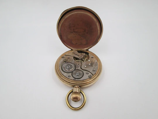 Elgin / Non-Magnetic hunter-case pocket watch. Gold plated. Stem winding. 1890's