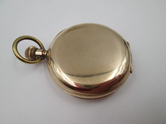 Elgin / Non-Magnetic hunter-case pocket watch. Gold plated. Stem winding. 1890's