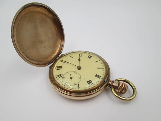 Elgin / Non-Magnetic hunter-case pocket watch. Gold plated. Stem winding. 1890's