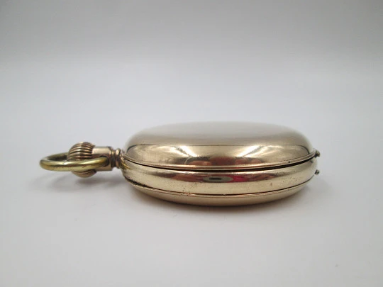 Elgin / Non-Magnetic hunter-case pocket watch. Gold plated. Stem winding. 1890's