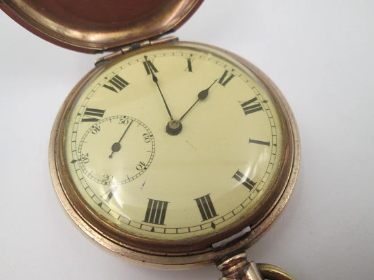 Elgin / Non-Magnetic hunter-case pocket watch. Gold plated. Stem winding. 1890's
