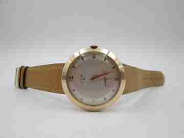 Elgin. 10 karat gold filled. Manual wind. Small second hand. Strap. 1950's. USA