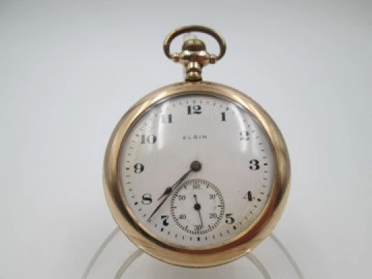 Elgin. Gold plated. Stem-wind. Porcelain dial. 1920's. USA