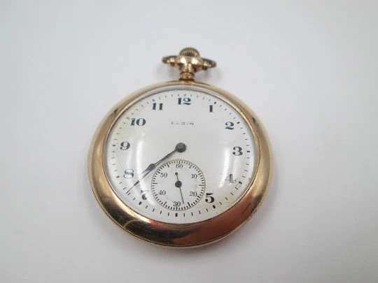 Elgin. Gold plated. Stem-wind. Porcelain dial. 1920's. USA