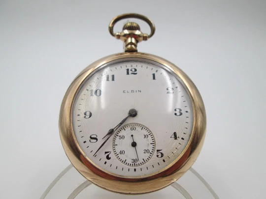 Elgin. Gold plated. Stem-wind. Porcelain dial. 1920's. USA