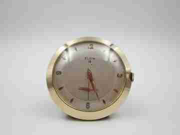 Elgin. Laminado oro 10 quilates. Cuerda manual. Segundero. Correa. 1950. EEUU