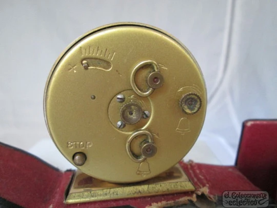 Emes. Manual winding. Bronze. Alarm. Germany. Leather case