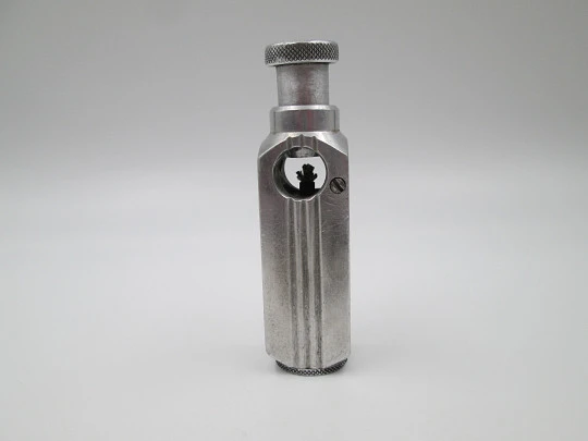 Encendedor de bolsillo a gasolina para pipa Flamidor Flambeau. Aluminio. Francia. 1948 Encendedor de bolsillo a gasolina para pipa Flamidor Flambeau. Aluminio. Francia. 1948