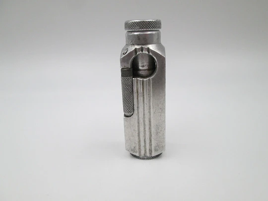 Encendedor de bolsillo a gasolina para pipa Flamidor Flambeau. Aluminio. Francia. 1948 Encendedor de bolsillo a gasolina para pipa Flamidor Flambeau. Aluminio. Francia. 1948