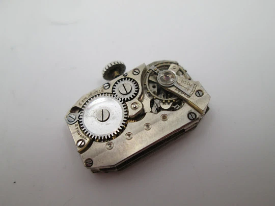 Encendedor de gasolina Corona con reloj mecánico Atlantic. Metal dorado. 1940 Encendedor de gasolina Corona con reloj mecánico Atlantic. Metal dorado. 1940