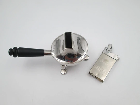 Encendedor de sobremesa a gasolina American Safety Razor. Metal cromado. 1940 Encendedor de sobremesa a gasolina American Safety Razor. Metal cromado. 1940