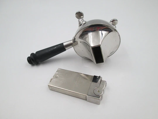 Encendedor de sobremesa a gasolina American Safety Razor. Metal cromado. 1940 Encendedor de sobremesa a gasolina American Safety Razor. Metal cromado. 1940
