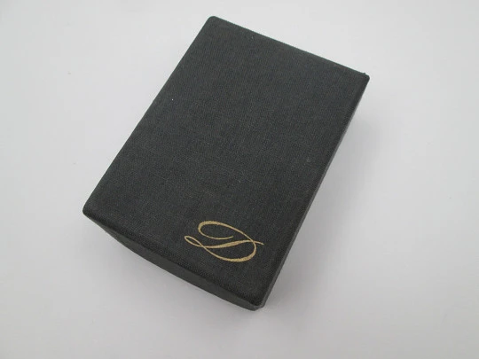 Encendedor gas S.T. Dupont París. Chapado oro 20 micras. Patrón diamante. Caja. 1990