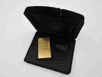 Encendedor gas Vinci Flaminaire París. Chapado oro 23 quilates. Estuche. 1970