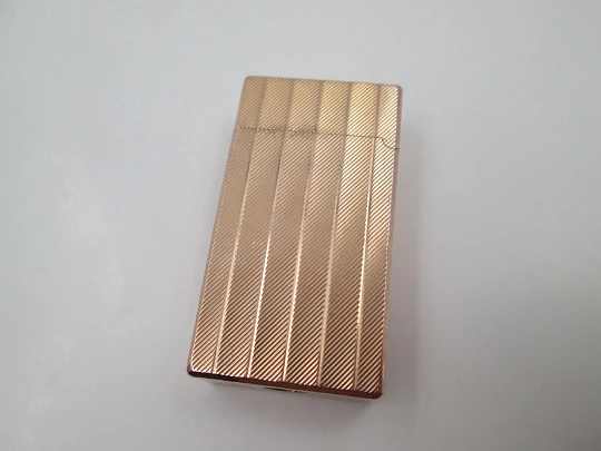 Encendedor gas Vinci Flaminaire París. Chapado oro rosa 20 micras. Estuche. 1970