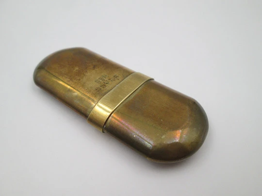 Encendedor gasolina mecha Brass Nº5. Metal dorado. Japón. 1990