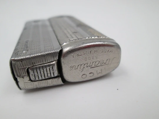 Encendedor IMCO Streamline 6800. Austria. Metal plateado. Gasolina. 1955