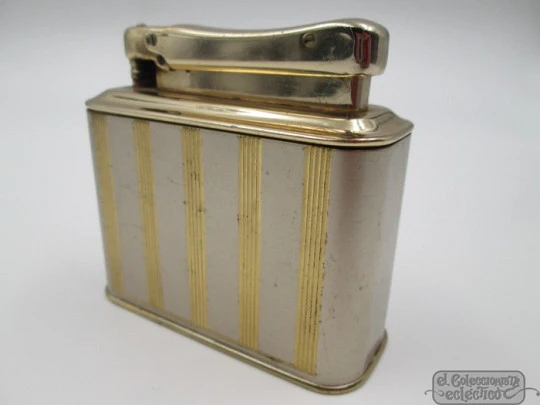 Encendedor sobremesa Ibelo Monopol. Metal dorado. 1950. Alemania