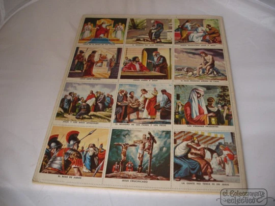 Estampas Vida de Jesús. Novaro-México. 48 cromos color. 1958