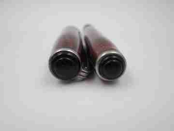 Esterbrook. Model J. Red marbled celluloid. Lever filler. Steel nib. 1940