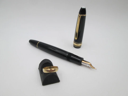 Estilográfica Montblanc Meisterstück Le Grand 146 Set Wedding. Anillo oro 14k. Estuche. 1998