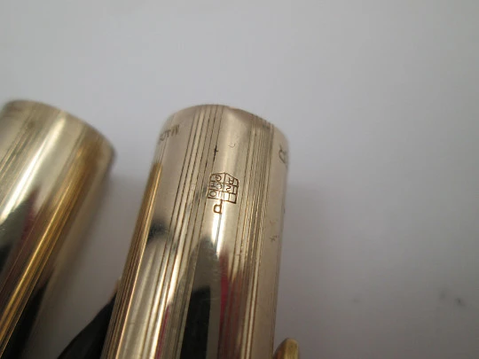 Estilográfica Parker Custom Insignia. Chapada en oro de 12K. Aerométrica. Inglaterra
