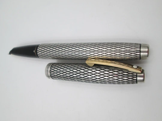 Estilográfica Sheaffer Imperial Sovereign. Plata de ley y clip chapado oro. Plumín Inlaid Estilográfica Sheaffer Imperial Sovereign. Plata de ley y clip chapado oro. Plumín Inlaid