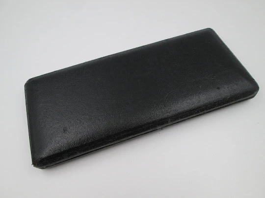 Estuche con instrumentos de dibujo técnico Anker. Metal plateado. Alemania. 1950