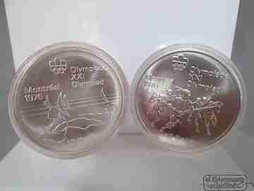 Estuche cuatro monedas. Dólares. Olimpiadas. 1970. Montreal. Plata