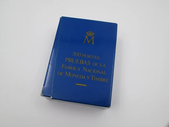 Estuche pruebas 500 Pesetas. Fábrica Moneda y Timbre. Acero, plata de ley y cobre. 1987