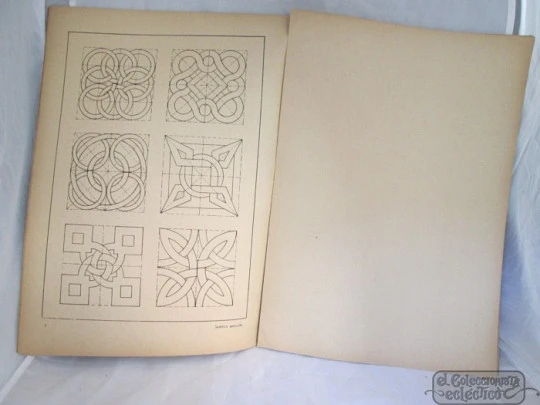 Estudios dibujo. Geométrico. Salvatella. 1940. Cuatro láminas