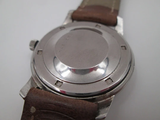 Eterna-Matic 1000. Automatic. Stainless steel. Calendar. Leather cover. 1960