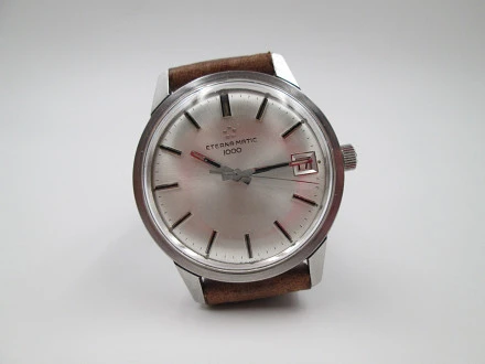 稼働・良品 <Vintage> Eterna-Matic 1000 自動巻 Eterna Matic 1000 Automatic Steel Calendar Original Cover