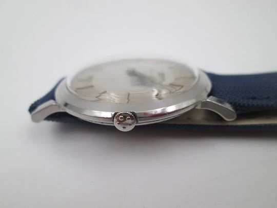 Eterna-Matic Centenaire. Acero inoxidable. Automático. Dial bicolor. Correa piel. 1950