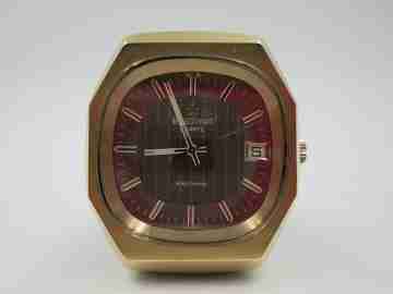 Eterna-Matic Electronic. Steel & gold plated. Calendar. Quartz. 1970's