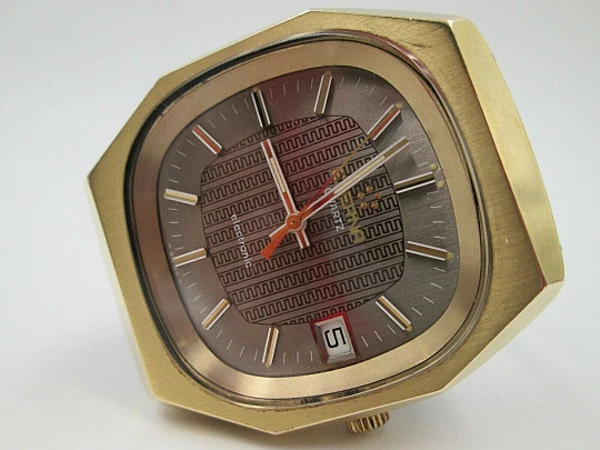 Eterna-Matic Electronic. Steel & gold plated. Calendar. Quartz. 1970's