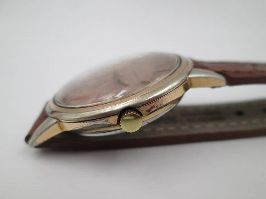 Eterna Matic men's automatic watch. Steel & gold plated. Champagne dial. 1960's