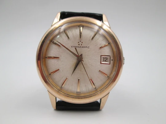 Eterna-Matic. 14 karat gold cap and stainless steel. Automatic. Date. 1958's