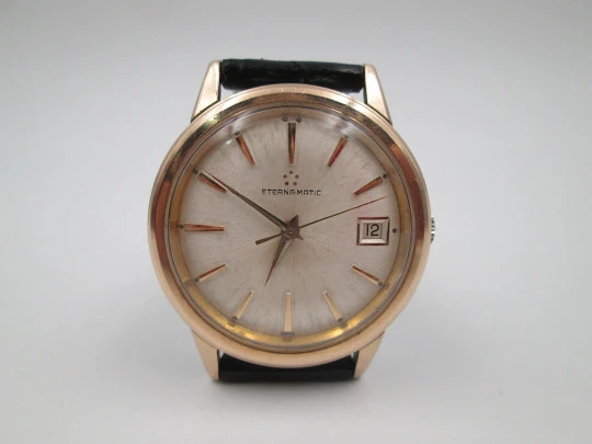 Eterna-Matic. 14 karat gold cap and stainless steel. Automatic. Date. 1958's