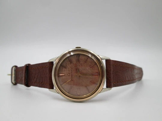 Eterna Matic. Acero y chapado oro. Automático. Esfera champagne. 1960