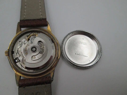 Eterna Matic. Acero y chapado oro. Automático. Esfera champagne. 1960