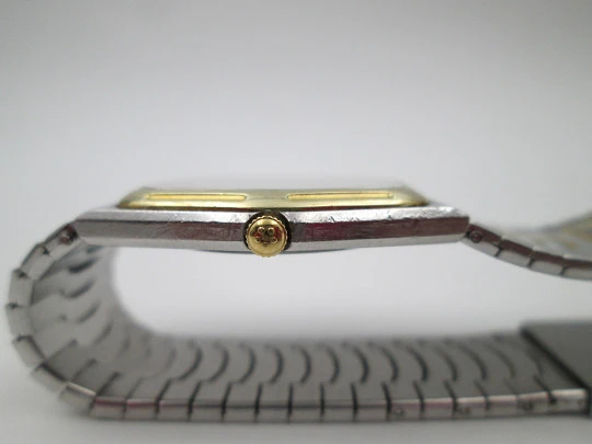 Eterna Royal Quartz unisex. Stainless steel & 18k gold. Bracelet. Calendar. 1990's