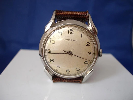 Eterna. Stainless steel. 1940's. Swiss. Manual winding