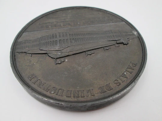 Eugenia and Napoleon III zinc medal. Industry Palace. Armand Auguste Caqué. 1855