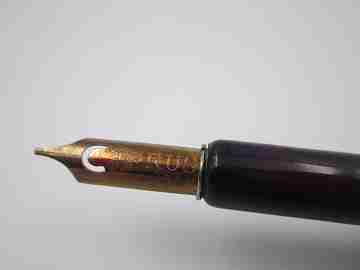 European desk writing set. Pink and purple celluloid. Original case. 1920's