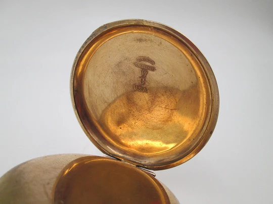 Everite / Keystone hunter-case pocket watch. Gold plated metal. Stem winding. 1910's