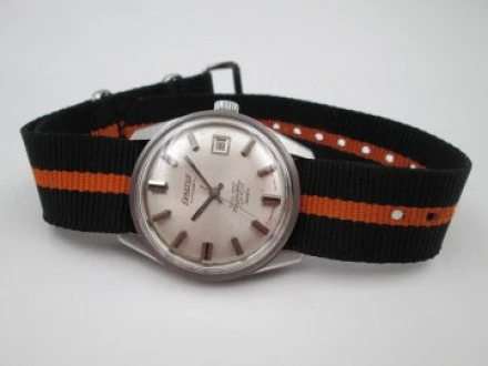 Mens Sport Watch Metal Steel Black Bezel Quartz Japan | El