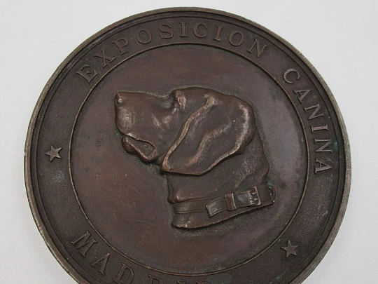 Exposición Canina Madrid. Bronce, 1891. Premio Mérito. Alto relieve